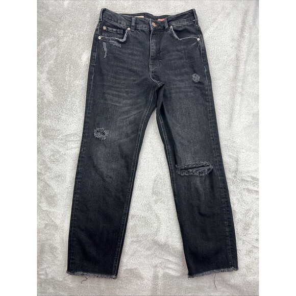 Pilcro Denim - Pilcro Anthropologie Jeans Womens 28 Black Vintage Straight Distressed Denim